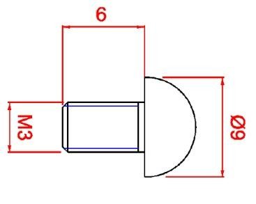 Schéma technique vis boîtier PC M3 x 6 (Ø3) Acier