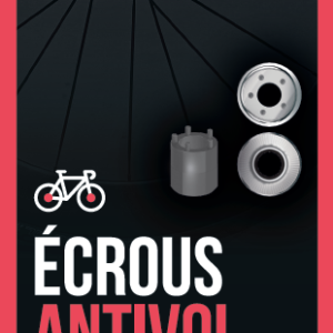 Wheelox Ecrous antivols M9 pour axe plein de roue vélo