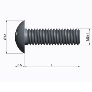 Vis M6 x 20 - Laiton - Tête bombée - 3 trous – Image 2