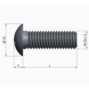 Vis M10 x 50 - Inox - Tête bombée - 3 trous – Image 2