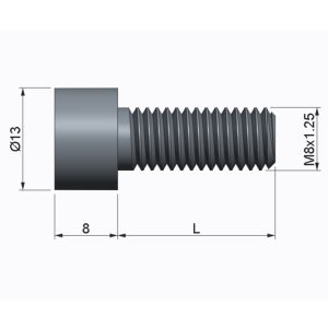 Vis M8 x 30 - Inox - Tête cylindrique - 3 trous – Image 2