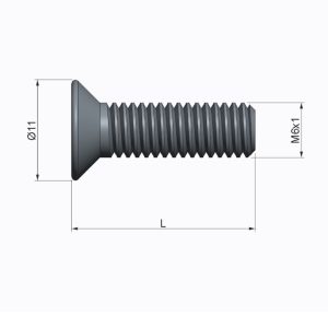Vis M6 x 40 - Inox - Tête fraisée - 3 trous – Image 2