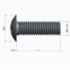 Vis M8 x 35 - Inox - Tête bombée - 3 trous – Image 2