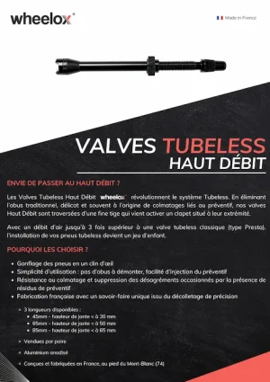 Kit valves Tubeless haut débit wheelox®- 45mm – Image 2